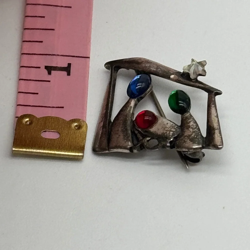 Vintage Silpada Sterling Silver 925 Cabochon Nativity Manger Brooch Pin I0677